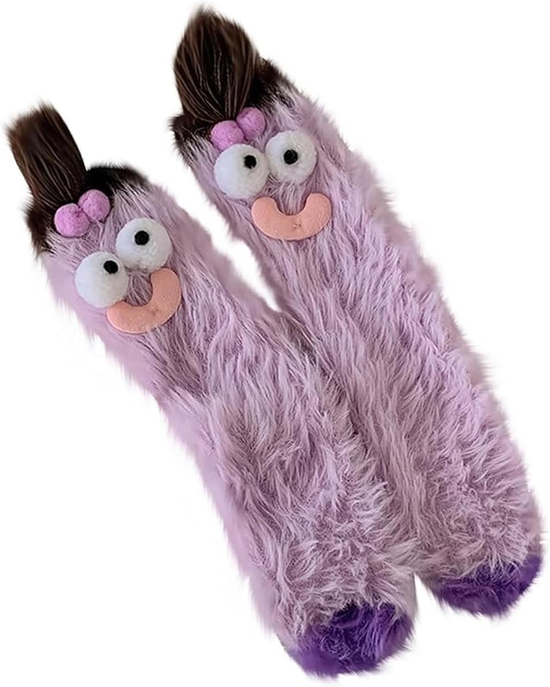 TFTSR Crazy Funny Fuzzy Silly Socks for Kids Women,Girls Fluffy Slipper Novelty Fun Socks,Boy Men Cute Cozy Soft Animal Socks - Image 1